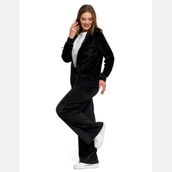 WELUROWA bluza damska NA ZAMEK, KIESZENIE, kaptur MORAJ